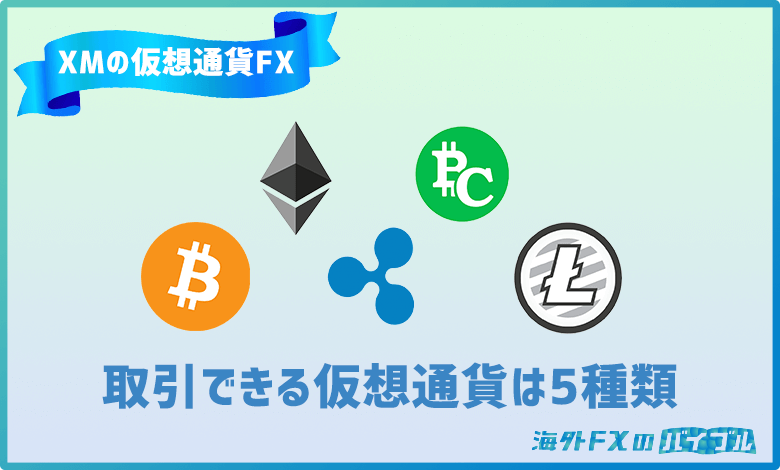 XMでは5つの仮想通貨が取引可能
