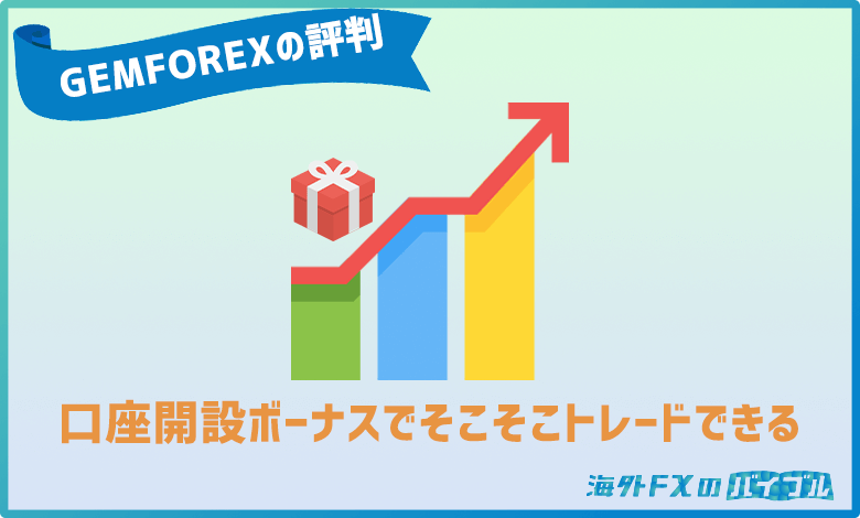 Gemforexでは口座開設ボーナス利用でもそこそこトレードできる