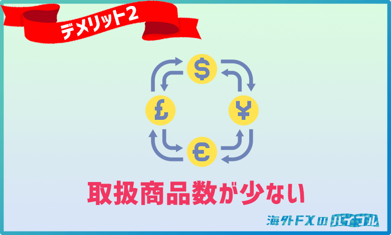 GEMFOREX（ゲムフォレックス）では取引できる商品数が少ない